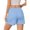 Ekouaer 2 Pack Womens Pajama Shorts 2026 Summer Casual Lounge Sleep Short Ruffle Soft Comfy Pj Bottoms with Pockets(Navy+light Blue)