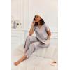Ekouaer 2 Piece Womens Pajamas V Neck Short Sleeve Top and Long Pants Pjs Print Lounge Set Sleepwear(Grey Stars)
