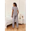 Ekouaer 2 Piece Womens Pajamas V Neck Short Sleeve Top and Long Pants Pjs Print Lounge Set Sleepwear(Grey Stars)