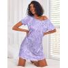 Ekouaer 3 Pack Nightgowns for Women Short Sleeve Sleepshirt Button Down Nightshirt Soft Pajamas Dress Casual Sleepwear(Black/Navy/Purple Stars)