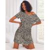 Ekouaer 3 Pack Nightgowns for Women Short Sleeve Sleepshirt Button Down Nightshirt Soft Pajamas Dress Casual Sleepwear(Black/Wine Red/Leopard)