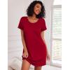 Ekouaer 3 Pack Nightgowns for Women Short Sleeve Sleepshirt Button Down Nightshirt Soft Pajamas Dress Casual Sleepwear(Black/Wine Red/Leopard)