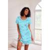 Ekouaer 3 Pack Nightgowns for Women Short Sleeve Sleepshirt Button Down Nightshirt Soft Pajamas Dress Casual Sleepwear(Blue Print/Coffee Cup/Purple Stars)