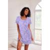 Ekouaer 3 Pack Nightgowns for Women Short Sleeve Sleepshirt Button Down Nightshirt Soft Pajamas Dress Casual Sleepwear(Blue Stars/Purple Stars/Pink Floral)