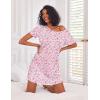 Ekouaer 3 Pack Nightgowns for Women Short Sleeve Sleepshirt Button Down Nightshirt Soft Pajamas Dress Casual Sleepwear(Blue Stars/Purple Stars/Pink Floral)