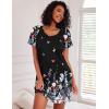 Ekouaer 3 Pack Nightgowns for Women Short Sleeve Sleepshirt Button Down Nightshirt Soft Pajamas Dress Casual Sleepwear(Navy/Black Butterfly/Wine Red)