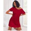 Ekouaer 3 Pack Nightgowns for Women Short Sleeve Sleepshirt Button Down Nightshirt Soft Pajamas Dress Casual Sleepwear(Navy/Black Butterfly/Wine Red)