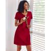 Ekouaer 3 Pack Nightgowns for Women Short Sleeve Sleepshirt Button Down Nightshirt Soft Pajamas Dress Casual Sleepwear(Navy/Black Butterfly/Wine Red)