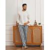 Ekouaer Mens Pajama Pants Lounge Pants with Pockets Soft Sleep Pants Loose Fit Pj Bottoms with Drawstring S-XXL(Black and White Plaid)