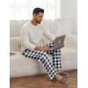 Ekouaer Mens Pajama Pants Lounge Pants with Pockets Soft Sleep Pants Loose Fit Pj Bottoms with Drawstring S-XXL(Black and White Plaid)