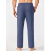 Ekouaer Mens Pajama Pants Lounge Pants with Pockets Soft Sleep Pants Loose Fit Pj Bottoms with Drawstring S-XXL(Black+navy Blue)