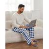 Ekouaer Mens Pajama Pants Lounge Pants with Pockets Soft Sleep Pants Loose Fit Pj Bottoms with Drawstring S-XXL(Blue and White Plaid)