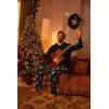 Ekouaer Mens Pajama Pants Lounge Pants with Pockets Soft Sleep Pants Loose Fit Pj Bottoms with Drawstring S-XXL(Christmas Black+blue)