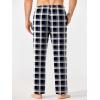 Ekouaer Mens Pajama Pants Lounge Pants with Pockets Soft Sleep Pants Loose Fit Pj Bottoms with Drawstring S-XXL(Red Plaid+blue Plaid)