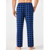 Ekouaer Mens Pajama Pants Lounge Pants with Pockets Soft Sleep Pants Loose Fit Pj Bottoms with Drawstring S-XXL(Red Plaid+blue Plaid-02)