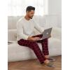 Ekouaer Mens Pajama Pants Lounge Pants with Pockets Soft Sleep Pants Loose Fit Pj Bottoms with Drawstring S-XXL(Red Plaid+green Plaid)