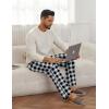 Ekouaer Mens Pajama Pants Lounge Pants with Pockets Soft Sleep Pants Loose Fit Pj Bottoms with Drawstring S-XXL(Red Plaid+white Plaid)