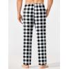 Ekouaer Mens Pajama Pants Lounge Pants with Pockets Soft Sleep Pants Loose Fit Pj Bottoms with Drawstring S-XXL(Red Plaid+white Plaid)