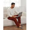 Ekouaer Mens Pajama Pants Lounge Pants with Pockets Soft Sleep Pants Loose Fit Pj Bottoms with Drawstring S-XXL(Red and Black Plaid)