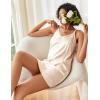 Ekouaer Nightgowns for Women 2 Pack Women’s Satin Slip Dress Chemise Nightdress Sexy Sleepwear Silk Pajamas(Black，champagne)