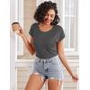 Ekouaer Pajama Sets Lounge Sets for Women 2 Piece Short Sleeve Tops and Shorts Comfy Pjs Sleepwear, S-XXL(Dark Grey)