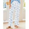 Ekouaer Pajama Sets for Women Short Sleeve Pj Set V Neck Sleepwear Chest Pocket with Long Pants Casual Loose Loungewear(White Sea Shell)