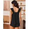 Ekouaer Pajama for Women Set 2 Piece Ruffle Pjs Soft Tank Top and Shorts Sleepwear Set Bridal Pajama Set for Women(Black)