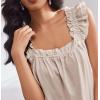 Ekouaer Pajama for Women Set 2 Piece Ruffle Pjs Soft Tank Top and Shorts Sleepwear Set Bridal Pajama Set for Women(Light Coffee)