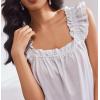Ekouaer Pajama for Women Set 2 Piece Ruffle Pjs Soft Tank Top and Shorts Sleepwear Set Bridal Pajama Set for Women(White)