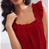 Ekouaer Pajama for Women Set 2 Piece Ruffle Pjs Soft Tank Top and Shorts Sleepwear Set Bridal Pajama Set for Women(Wine Red)