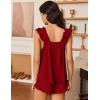Ekouaer Pajama for Women Set 2 Piece Ruffle Pjs Soft Tank Top and Shorts Sleepwear Set Bridal Pajama Set for Women(Wine Red)