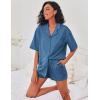 Ekouaer Pajamas for Women Waffle Knit Lounge Set Button Down Loungewear Soft Short Sleeve Pjs Shorts Set S-XXL