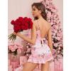 Ekouaer Satin Backless Ruffle Pajamas Silk Bow Ties Lingerie Set Wedding Bridal Party Sleepwear for Women(Christmas Pink)
