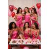 Ekouaer Satin Backless Ruffle Pajamas Silk Bow Ties Lingerie Set Wedding Bridal Party Sleepwear for Women(Rose Red)