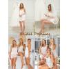 Ekouaer Satin Backless Ruffle Pajamas Silk Bow Ties Lingerie Set Wedding Bridal Party Sleepwear for Women(White)