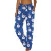 Ekouaer Women Pajama Pants Comfy Pj Bottom with Pockets Stretch Plaid Sleepwear(Blue Leopard Flower)