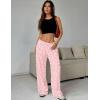 Ekouaer Women Pajama Pants Comfy Pj Bottom with Pockets Stretch Plaid Sleepwear(Pink Bowknots)