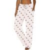 Ekouaer Women Pajama Pants Comfy Pj Bottom with Pockets Stretch Plaid Sleepwear(Polka-dot Bow)