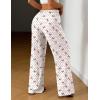Ekouaer Women Pajama Pants Comfy Pj Bottom with Pockets Stretch Plaid Sleepwear(Polka-dot Bow)