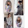 Ekouaer Womens 2 Pack Pajama Set Long Sleeve Pajamas Top and Pants V Neck Pjs Set Soft Loungewear with Pockets(Agray Tie-dye  White Strip)