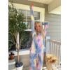 Ekouaer Womens 2 Pack Pajama Set Long Sleeve Pajamas Top and Pants V Neck Pjs Set Soft Loungewear with Pockets(Agray Tie-dye  White Strip)