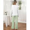 Ekouaer Womens 2 Pack Pajama Set Long Sleeve Pajamas Top and Pants V Neck Pjs Set Soft Loungewear with Pockets(Avocado Green  Pink Leopard Print)