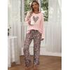 Ekouaer Womens 2 Pack Pajama Set Long Sleeve Pajamas Top and Pants V Neck Pjs Set Soft Loungewear with Pockets(Avocado Green  Pink Leopard Print)