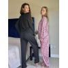 Ekouaer Womens 2 Pack Pajama Set Long Sleeve Pajamas Top and Pants V Neck Pjs Set Soft Loungewear with Pockets(Black  Pink Leopard)