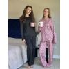 Ekouaer Womens 2 Pack Pajama Set Long Sleeve Pajamas Top and Pants V Neck Pjs Set Soft Loungewear with Pockets(Black  Pink Leopard)