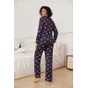 Ekouaer Womens 2 Pack Pajama Set Long Sleeve Pajamas Top and Pants V Neck Pjs Set Soft Loungewear with Pockets(Black Love khaki)
