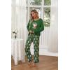 Ekouaer Womens 2 Pack Pajama Set Long Sleeve Pajamas Top and Pants V Neck Pjs Set Soft Loungewear with Pockets(Christmas Red Teddy christmas Green Teddy)