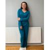 Ekouaer Womens 2 Pack Pajama Set Long Sleeve Pajamas Top and Pants V Neck Pjs Set Soft Loungewear with Pockets(Dark Gray  Green)
