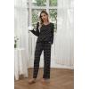Ekouaer Womens 2 Pack Pajama Set Long Sleeve Pajamas Top and Pants V Neck Pjs Set Soft Loungewear with Pockets(Geometric Diamond Polka Dots leopard-apricot&brown)