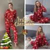 Ekouaer Womens 2 Pack Pajama Set Long Sleeve Pajamas Top and Pants V Neck Pjs Set Soft Loungewear with Pockets(Green Christmas Snowflake  Red Christmas Elk)